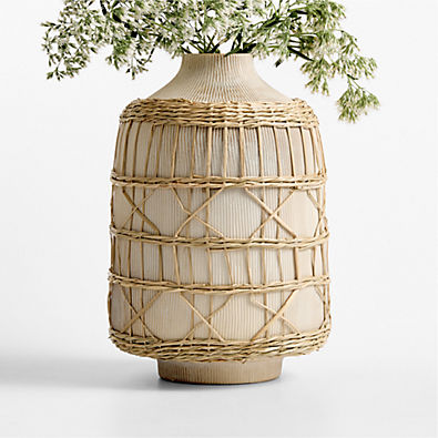 View Brisbane White Ceramic Vase 12" details