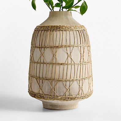 View Brisbane White Ceramic Vase 18" details