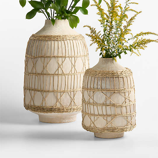 Brisbane White Ceramic Vase 18"