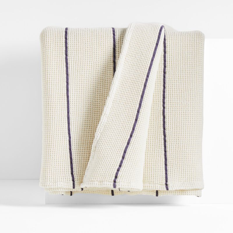 Brista Full/Queen Striped Organic Cotton Waffle Blanket