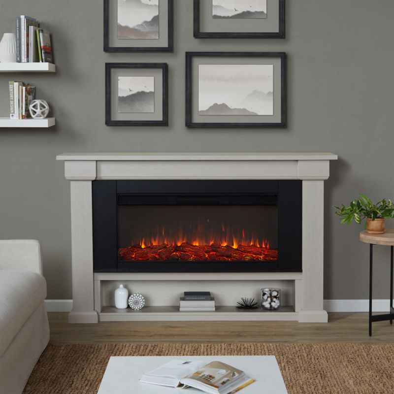 Bristow Light Wood Electric Fireplace + Reviews | Crate & Barrel