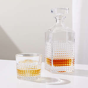 Set Of 2 Pier 1 Kara Faceted Beaded Double Old Fashioned DOF Rocks Glasses