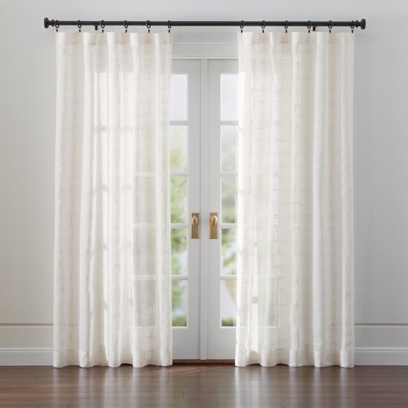 Briza 50"x96" Ivory Sheer Linen Curtain Panel