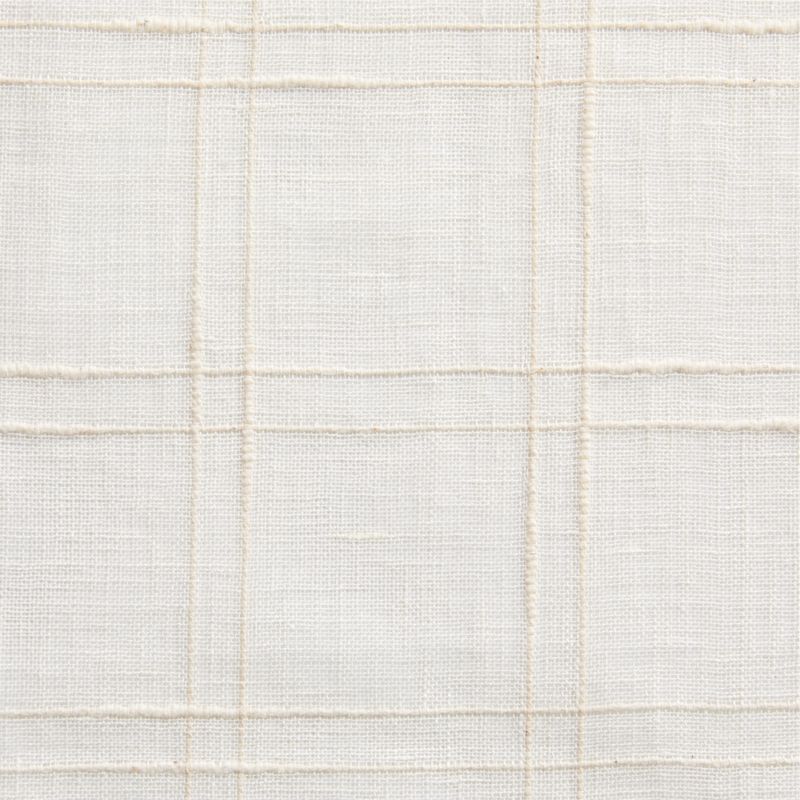 Briza White Windowpane European Flax ™-Certified Linen Sheer Window Curtain Panel 52"x96" - image 7 of 8