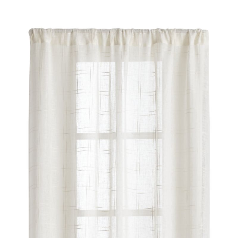 Briza 50"x96" Ivory Sheer Linen Curtain Panel