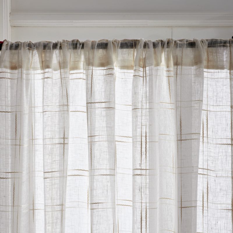 Briza 50"x96" Ivory Sheer Linen Curtain Panel