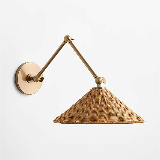 Briza Wicker Articulating Wall Sconce Light Set of 2