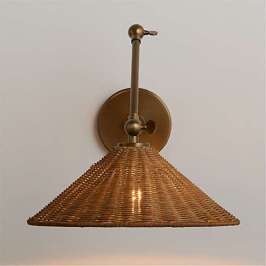 Briza Wicker Articulating Wall Sconce Light