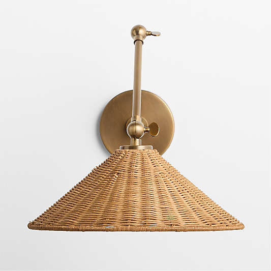 Briza Wicker Articulating Wall Sconce Light