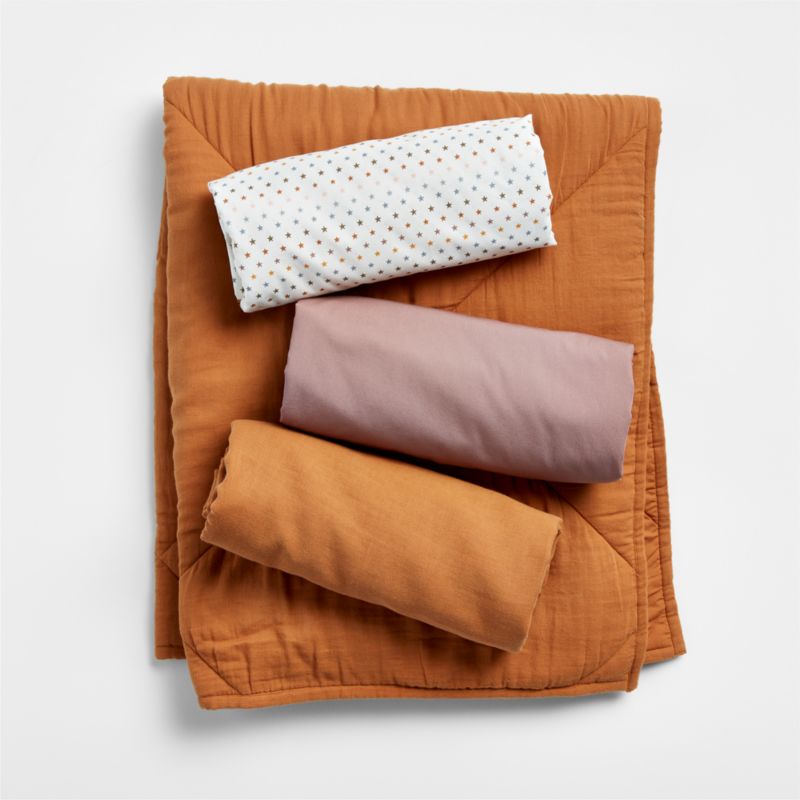 Brulee Brown Supersoft Cotton Gauze Baby Crib Quilt