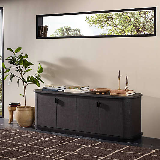 Finnegan 80" Black Wood Media Console