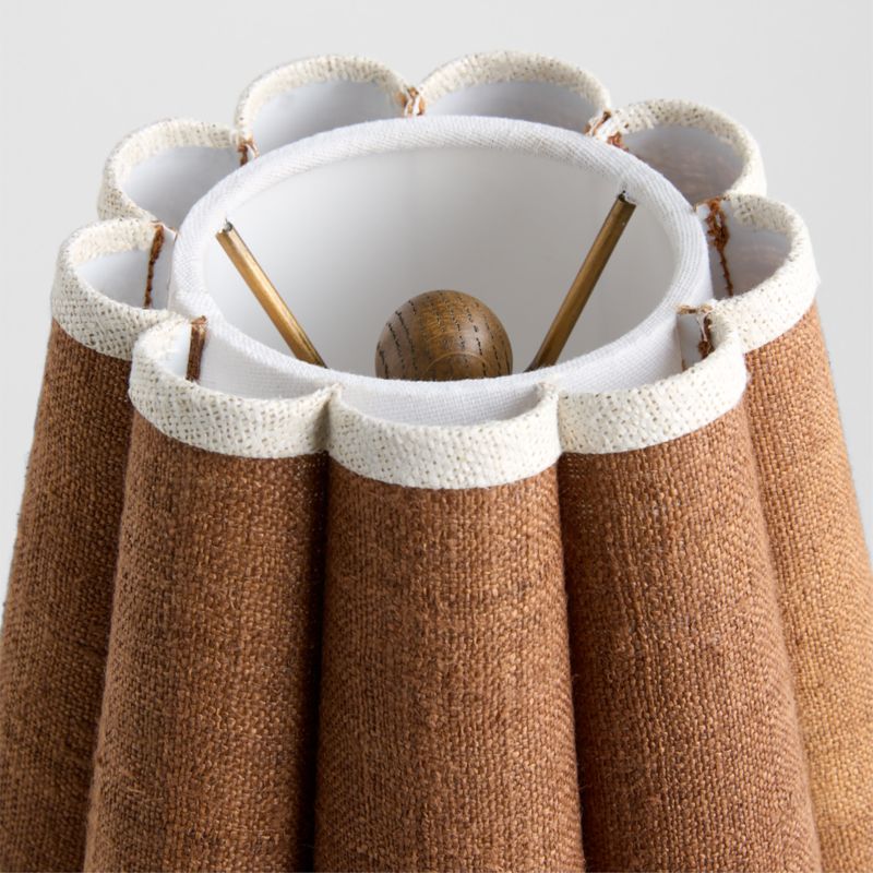 Bramble Wood Table Lamp with Scalloped Fabric Shade 24" - image 3 of 6