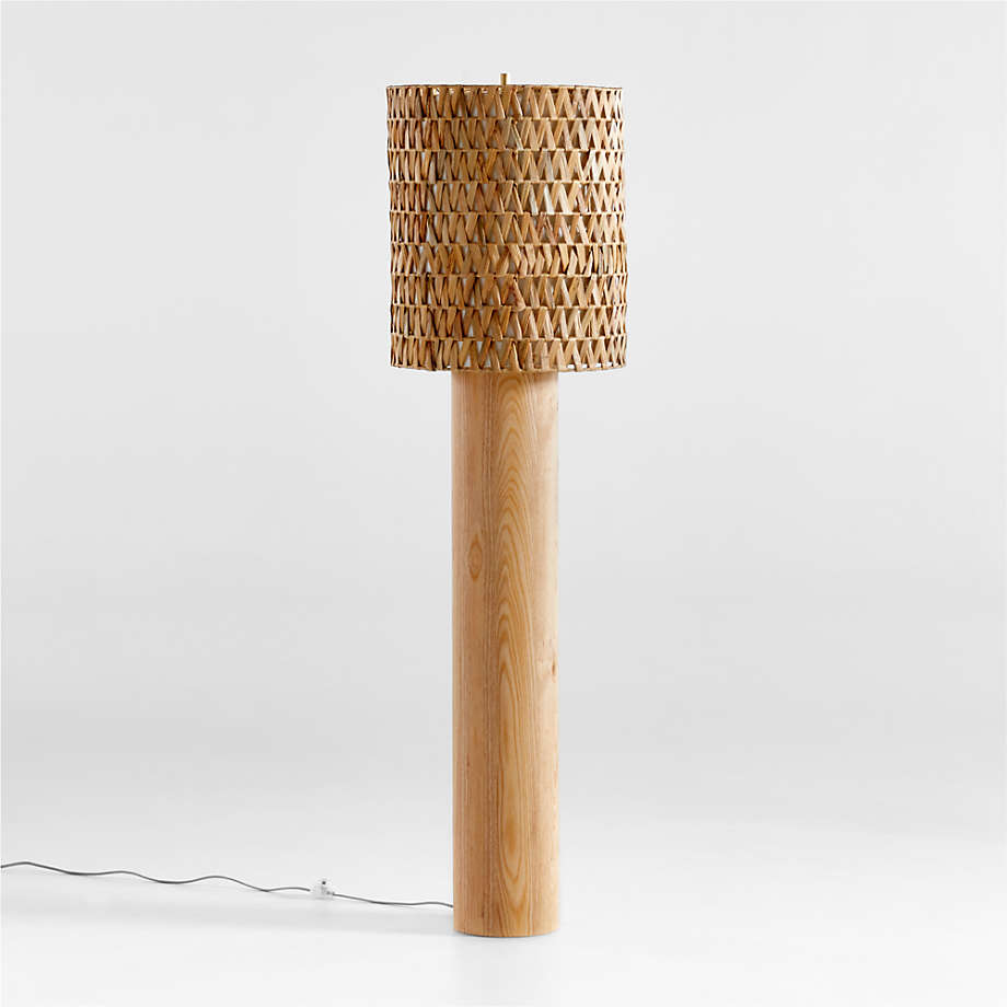 Brodie Wood Floor Lamp with Woven Shade + Reviews Crate & Barrel Canada