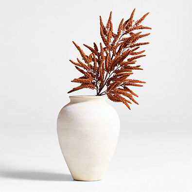 View Ophelia Matte White Large Vase 17" details