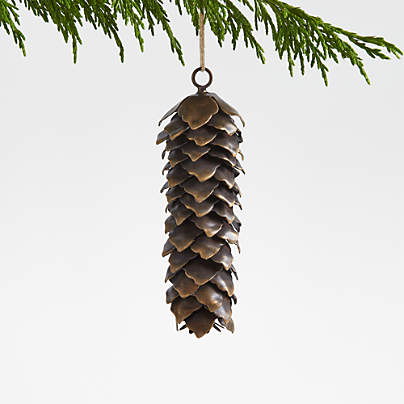 Bronze Metal Pinecone Christmas Tree Ornament