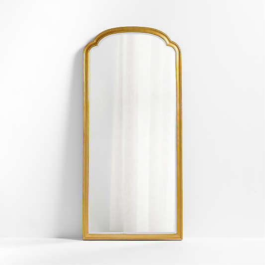 Brookhaven Brass Metal Arch Floor Mirror 75"x35"