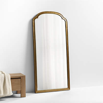 Brookhaven Brass Metal Arch Floor Mirror 75"x35"