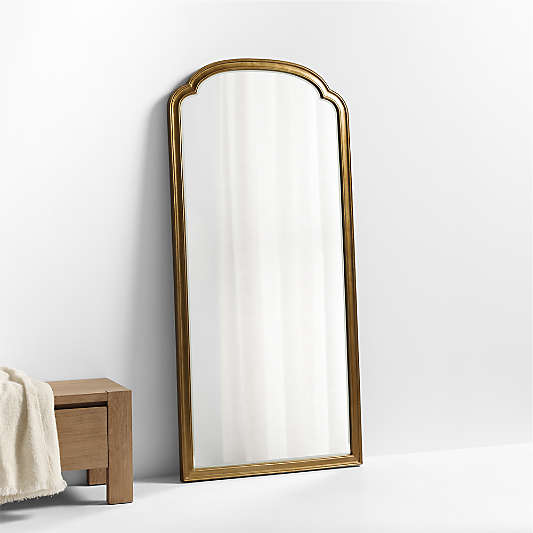 Brookhaven Brass Metal Arch Floor Mirror 75"x35"