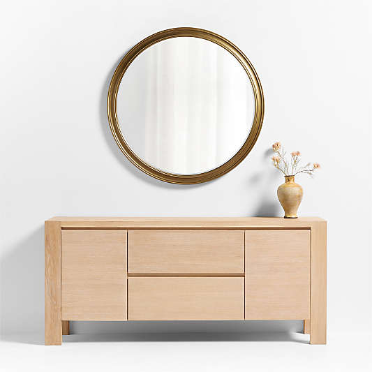 Brookhaven Brass Metal Round Wall Mirror 40"