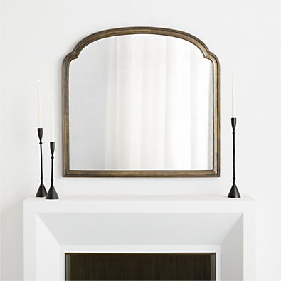 View Brookhaven Pewter Metal Mantel Mirror 39.75" x 41.75" details