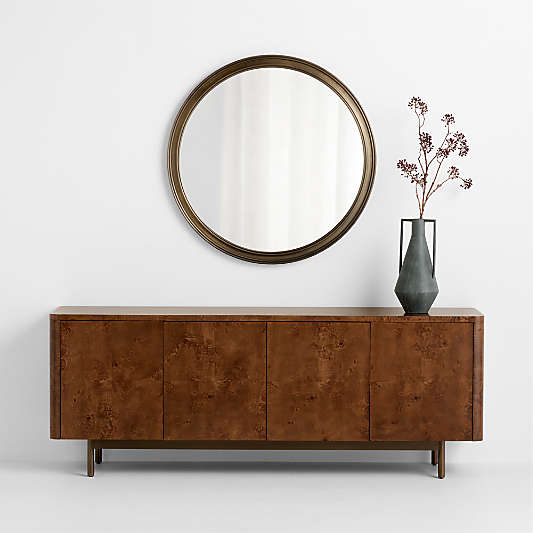 Brookhaven Pewter Metal Round Wall Mirror 40"