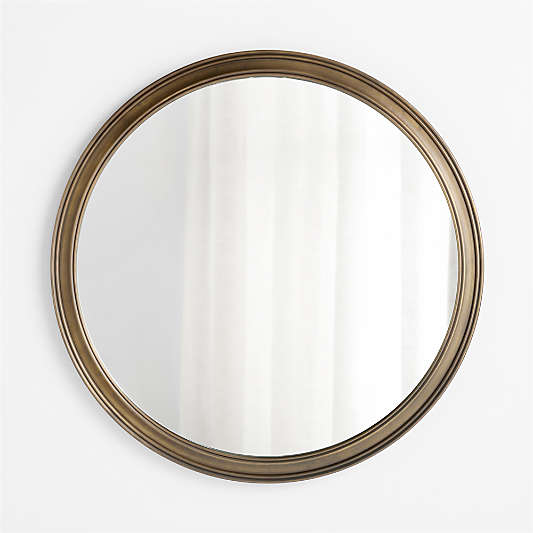 Brookhaven Pewter Metal Round Wall Mirror 40"