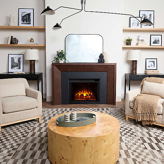 Real Flame Rowan Grand Fireplace Mantel in Dark Clove Finish