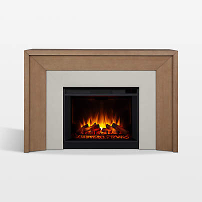 Real Flame Rowan Grand Fireplace Mantel in Classic White Oak Finish