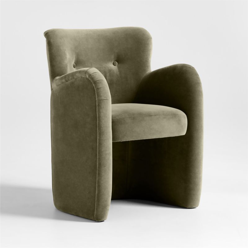 Broome Upholstered Olive Green Dining Chair by Jake Arnold - image 10 of 18