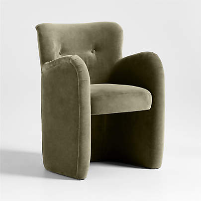 Broome Upholstered Olive Green Dining Chair by Jake Arnold