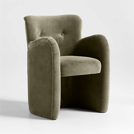 Broome Upholstered Olive Green Dining Chair by Jake Arnold