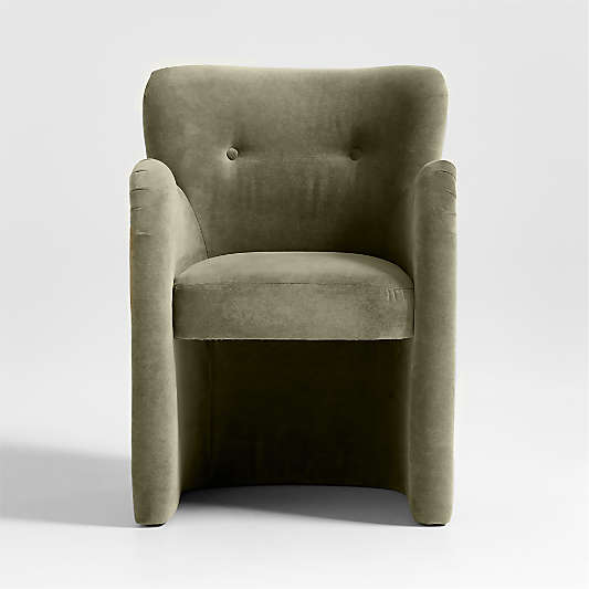 Broome Upholstered Olive Green Dining Chair by Jake Arnold
