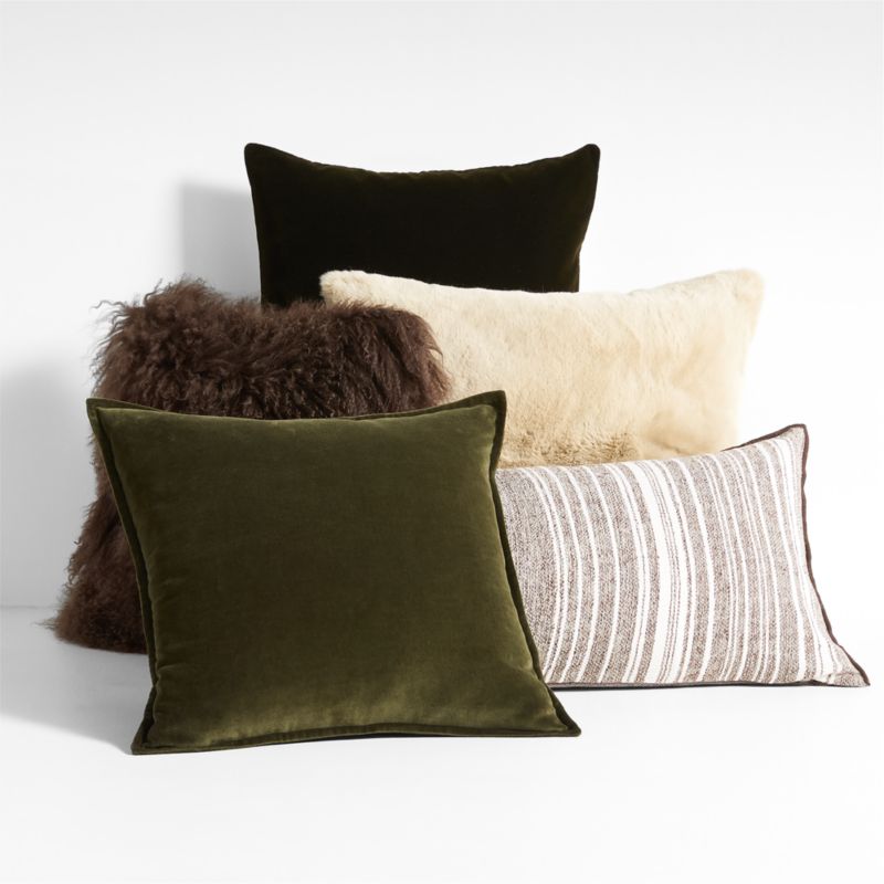 Cognac Brown Throw Pillow Arrangement | Crate & Barrel