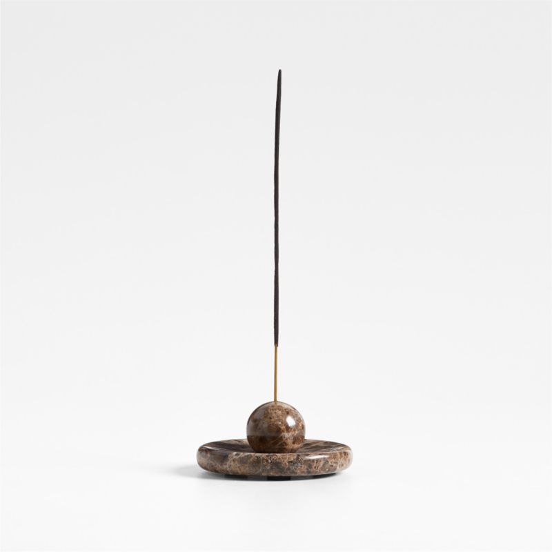 Brown Marble Round Sphere Incense Holder - image 0 of 2