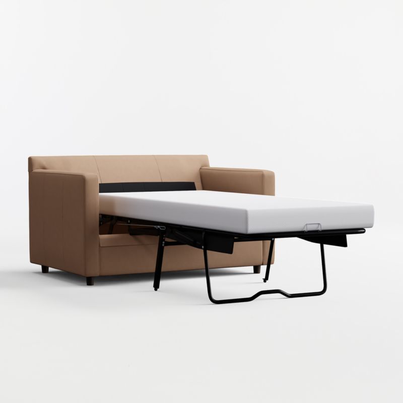 Barrett II 54" Leather Track Arm Twin Sleeper Chair and a Half - image 10 of 13