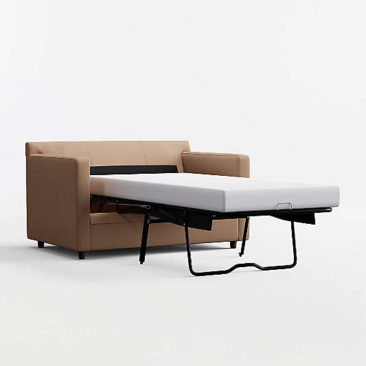 Barrett II 54" Leather Track Arm Twin Sleeper Chair and a Half