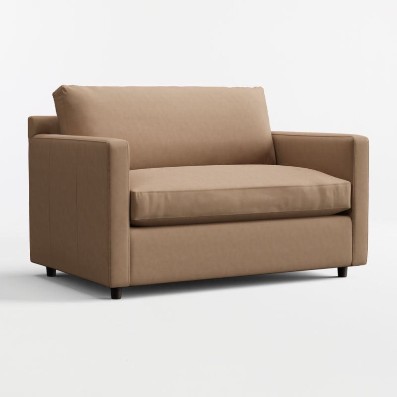 Barrett II 54" Leather Track Arm Twin Sleeper Chair and a Half - image 11 of 13