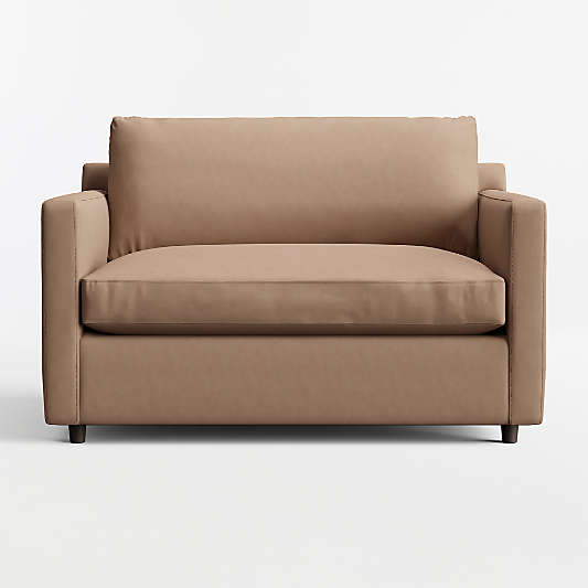 Barrett II 54" Leather Track Arm Twin Sleeper Chair and a Half