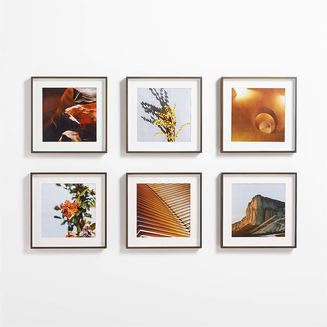 6-Piece Brushed Black 11x11 Gallery Wall Frame Set