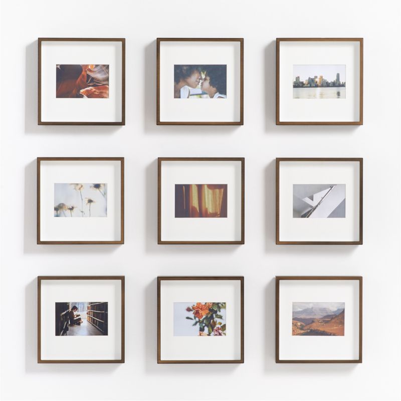 9-Piece Brushed Silver 4x6 Gallery Wall Picture Frame Set +