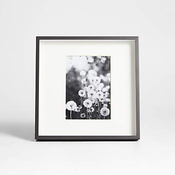 Brushed Silver Metal Picture Frame with Vertical White Mat 4x6