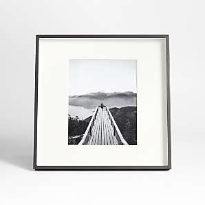 8x8 Frame with Mat - Black 11x11 Frame Wood Made to Display Print or Poster Measuring 8 x 8 Inches with White Photo Mat