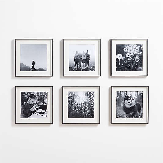 6-Piece Brushed Black 11x11 Gallery Wall Frame Set