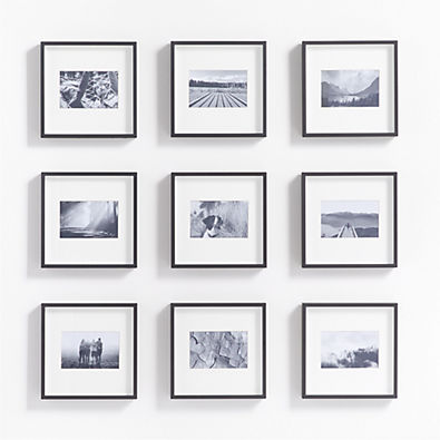 View 9-Piece Brushed Black 4x6 Gallery Wall Frame Set details