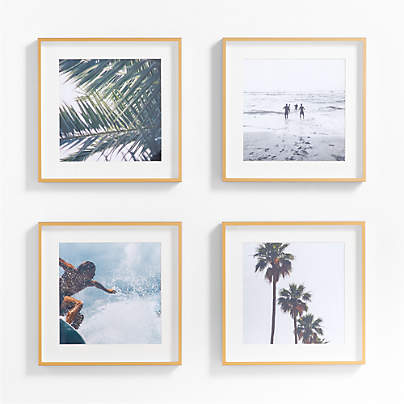 4-Piece Brushed Brass 11x11 Gallery Wall Frame Set