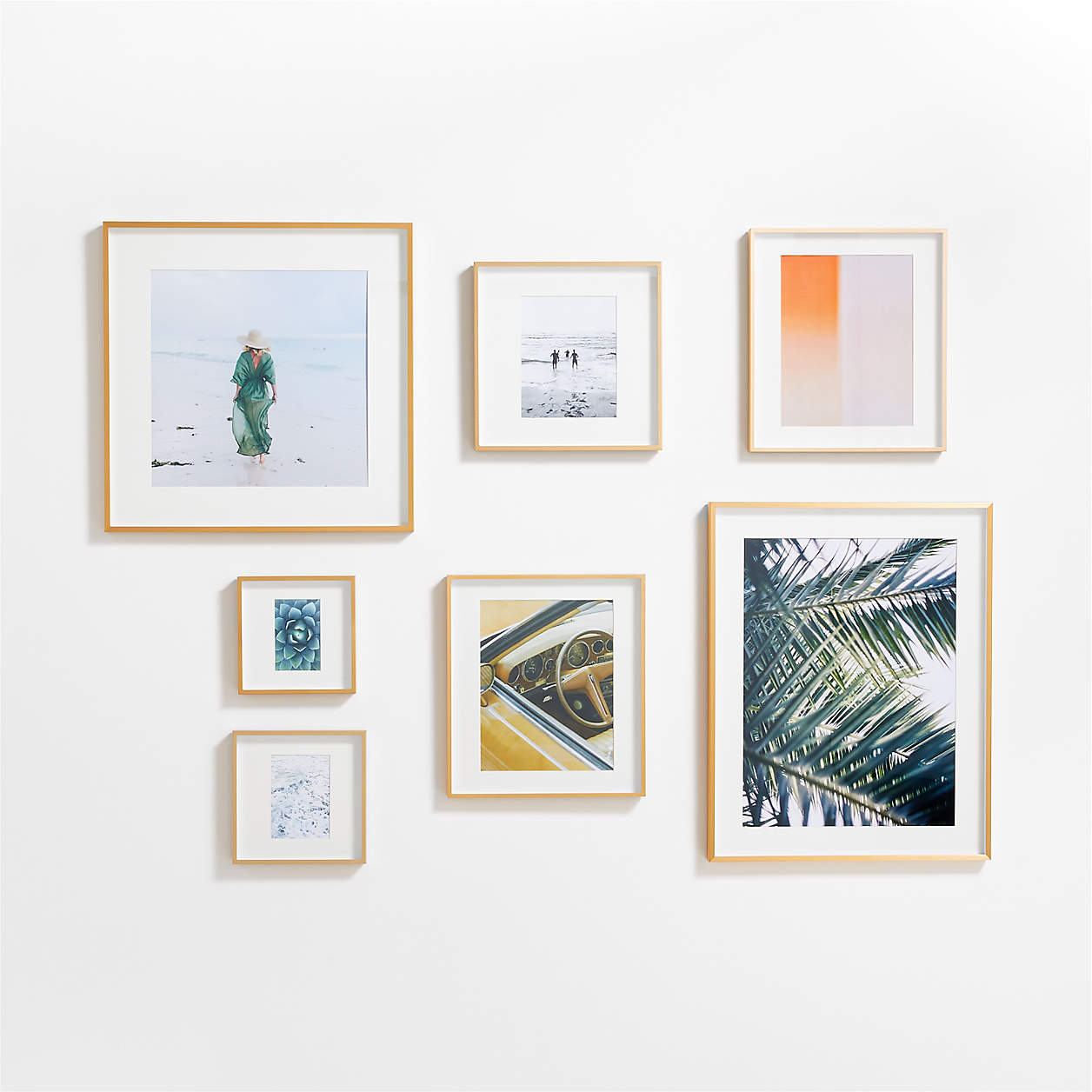 7Piece Brushed Brass Gallery Wall Picture Frame Set Crate & Barrel