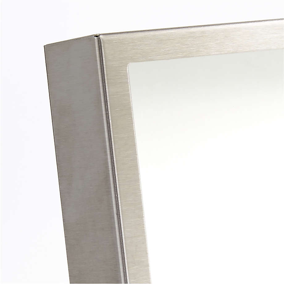 Brushed Silver Metal Picture Frame with Vertical White Mat 4x6