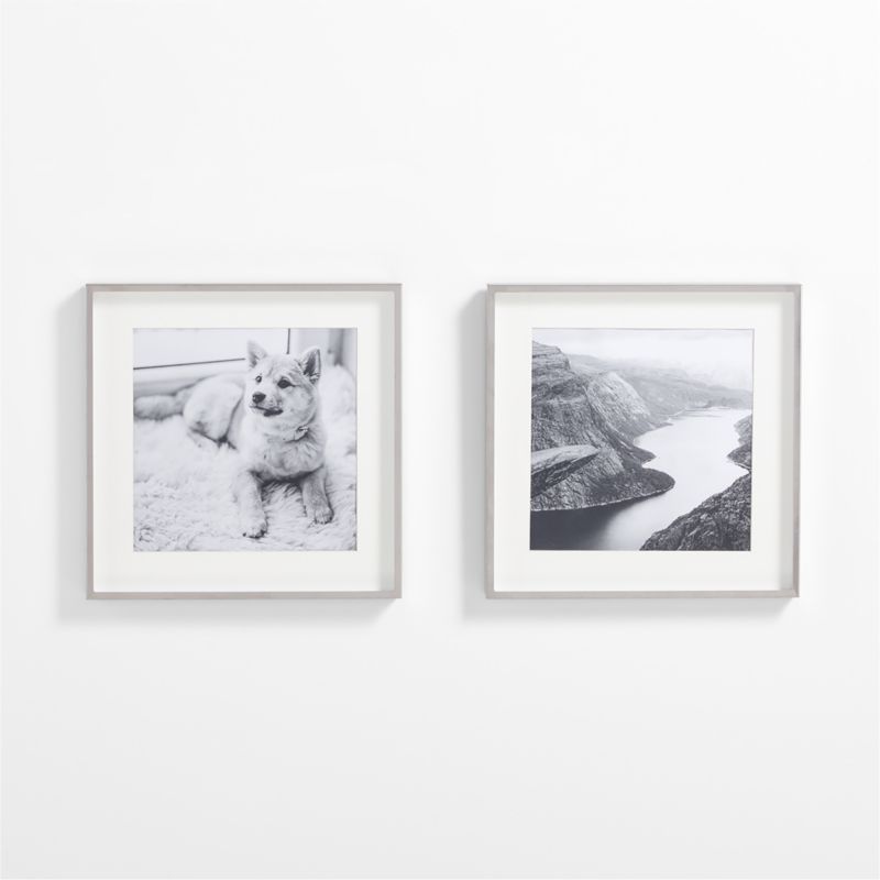 2-Piece Brushed Silver 11x11 Gallery Wall Frame Set