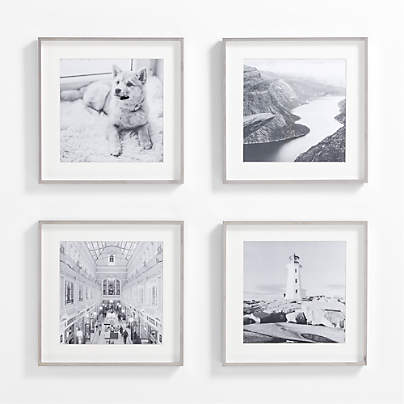 4-Piece Brushed Silver 11x11 Gallery Wall Frame Set