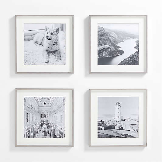 4-Piece Brushed Silver 11x11 Gallery Wall Frame Set